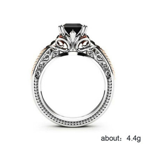 NEW 925 Sterling Silver Black sapphire Ring - Picture 5 of 5